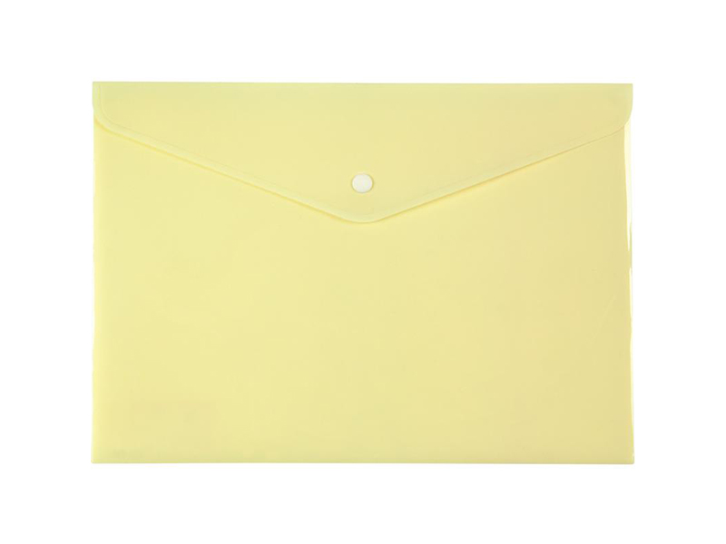 Папка-конверт на кнопці А4 непрозора, пластик 180мкм Axent Pastelini, жовтий