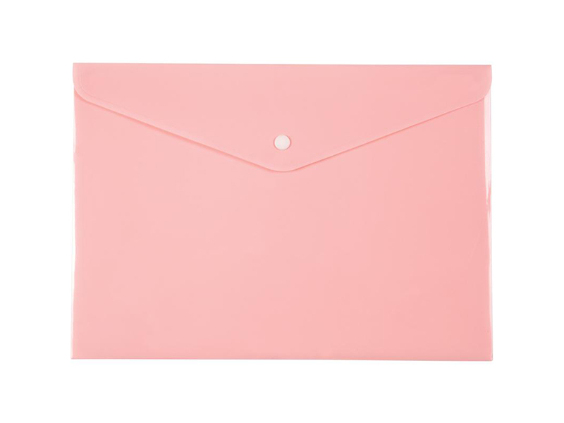 Папка-конверт на кнопці А4 непрозора, пластик 180мкм Axent Pastelini, рожевий