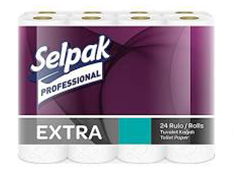 Туалетний папір в рулоні целюлозний 2-шарова 180відр. (24рул) Selpak Extra, супербілий