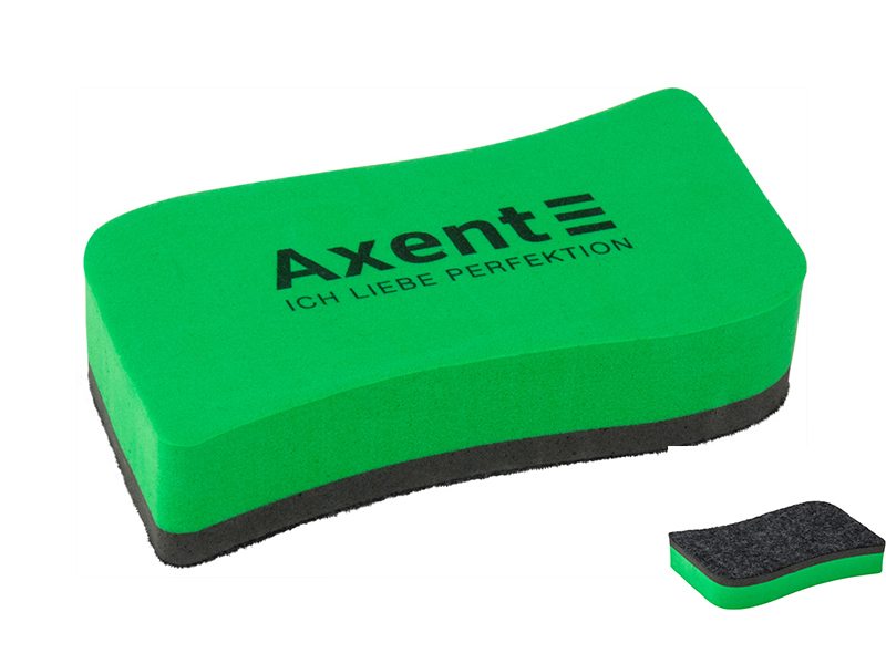 Губка для сухої очистки маркерної дошки (110х57х22мм) Axent Wave магнітна, зелена