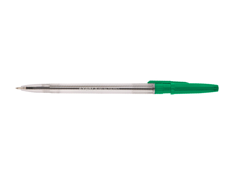 Ручка шариковая зеленая 0,7мм, Delta 2051-04, прозрачный корпус