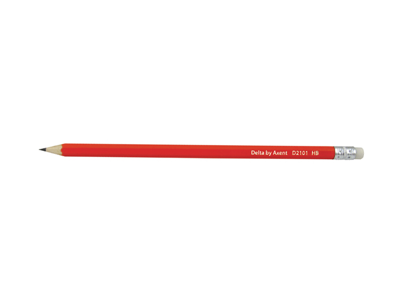Олівець графітовий HB з ластиком Axent 2101D, кольоровий лак