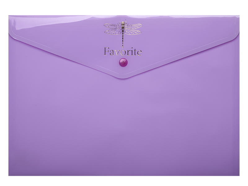 Папка-конверт на кнопці А4 напівпрозора 180мкм, Buromax FAVOURITE PASTEL, фіолетовий