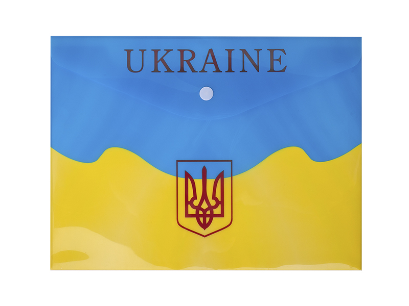 Папка-конверт на кнопці В5 напівпрозора 180мкм, Buromax UKRAINE ARABESKI, рожевий