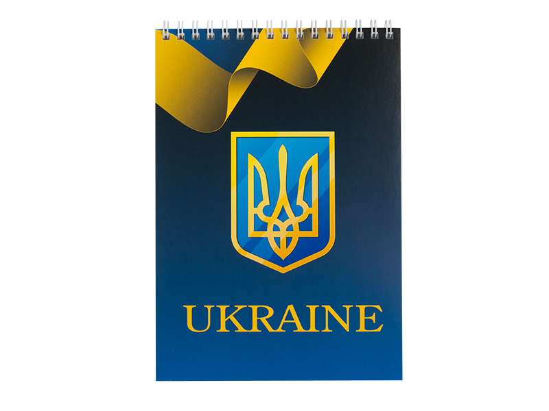 Блокнот А5 на пружині зверху 48арк UKRAINE, синій