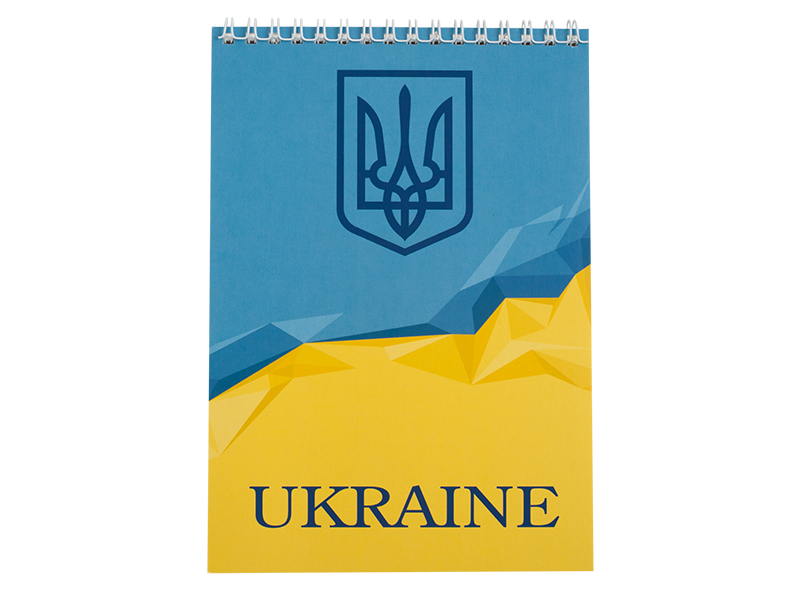 Блокнот А5 на пружині зверху 48арк UKRAINE, блакитний