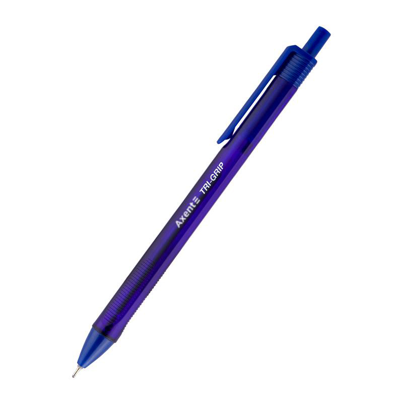 Ручка шариковая синяя 0,7мм на масляной основе, Axent Tri-Grip