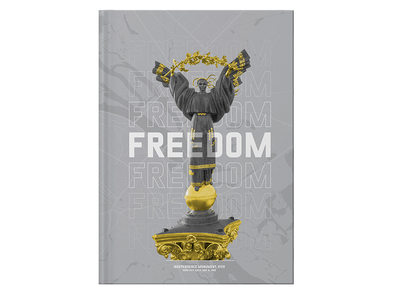 Книга канцелярская А4 96л, клетка, тверая обл. " Freedom" Axent, бирюзовый