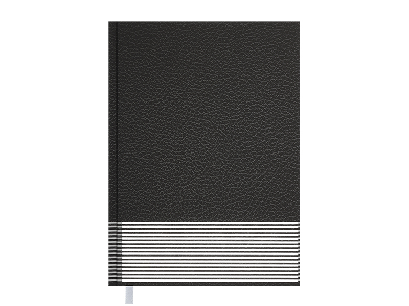 Ежедневник недатированный  А5 288стр., PARALLEL белый блок (линия), черный