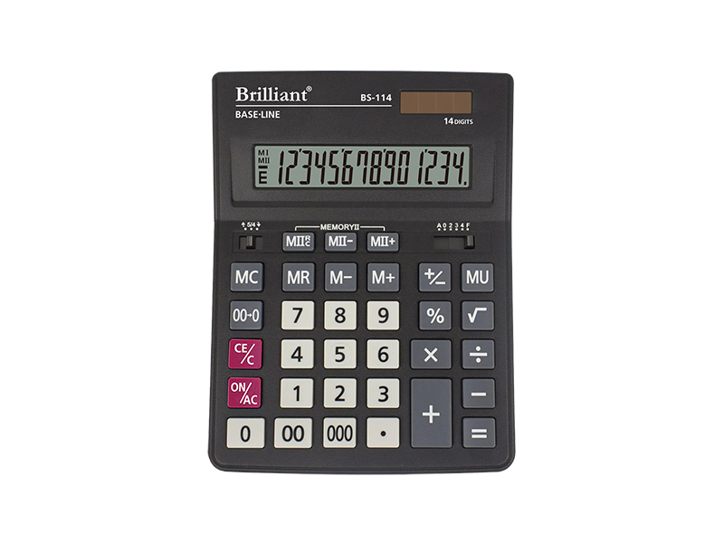 Калькулятор 14 розрядний Brilliant BS-114, 205х159х27мм