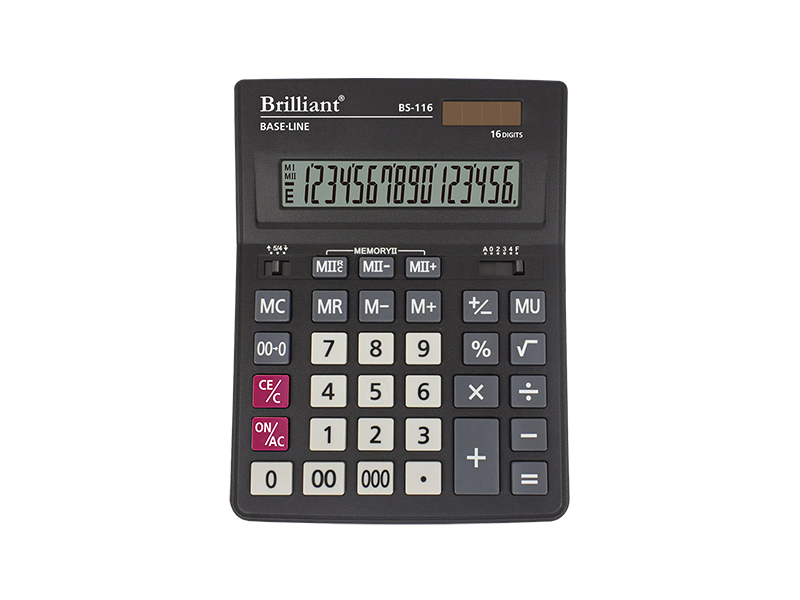 Калькулятор 16 разрядный Brilliant BS-116, 204*155*37мм