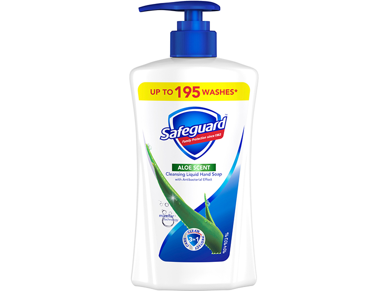 Жидкое мыло Safeguard 390мл с дозатором "Алое" с антибактериальним эффектом