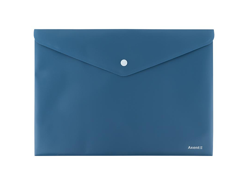 Папка-конверт на кнопке А4 непрозрачная, пластик 180мкм Axent Earth colors синий